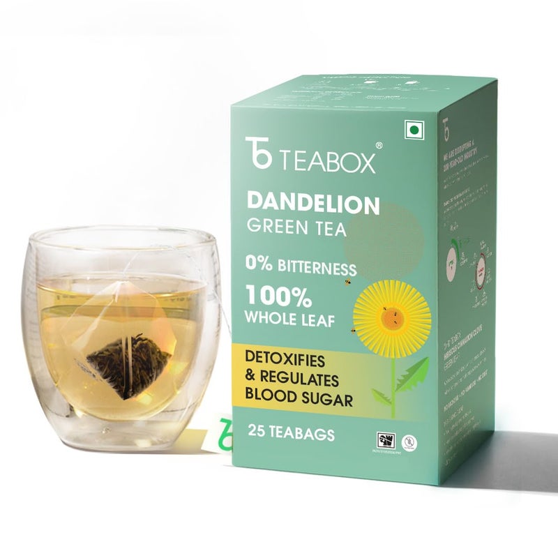 Teabox Premium Darjeeling Green Tea With Dandelion Roots | 100% Whole Leaf & 0% Bitterness | Green Tea From The Himalayas | 25 Tea Bags (Low Caffeine) - Image 5